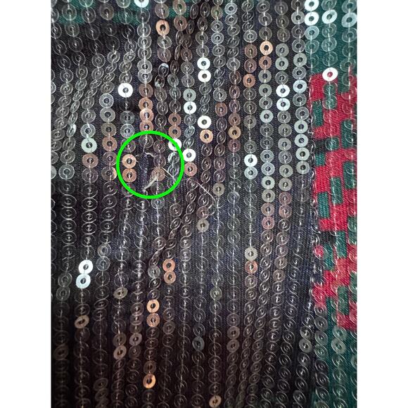 Johnny Wujek for JCPenney Plaid Scarlet Sage Sequin Mini Dress – Size Medium NEW - Picture 9 of 10